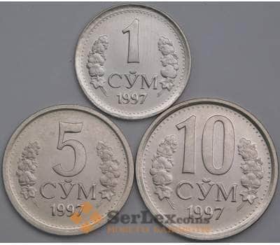 Монета Узбекистан  Набор 1, 5, 10 сум 1997 UNC КМ7-9 арт. С01575