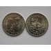 Монета Таджикистан 1 сомони х2  2007 Арийская цивилизация  UNC КМ12-13 арт. С01572