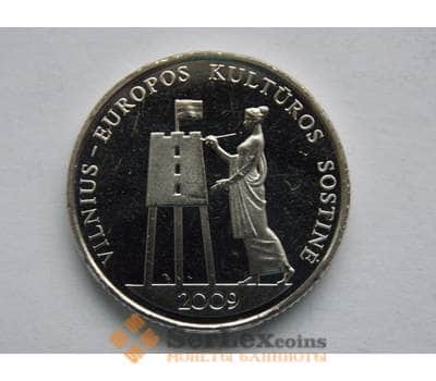 Монета Литва 1 лит 2009 Вильнюс Культурная столица UNC КМ162 арт. С01578