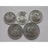 Корея Северная набор 1, 5, 10, 50 чон, 1 вона 2002-2008 UNC цветы арт. С01590