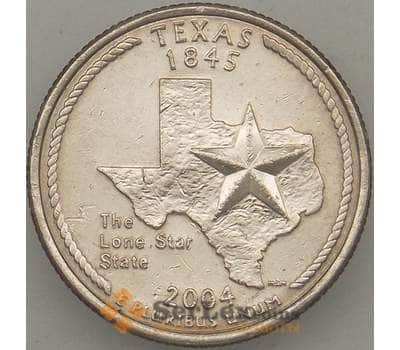 Монета США 25 центов 2004 P КМ357 XF Техас арт. 18901