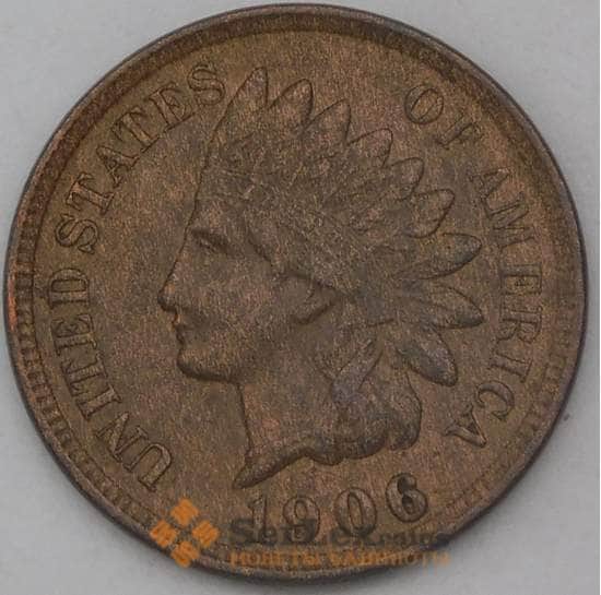 США 1 цент 1906 КМ90а AU арт. 26139