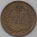 Монета США 1 цент 1906 КМ90а AU арт. 26139
