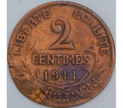 Франция 2 сантима 1911 КМ841 VG арт. 57303