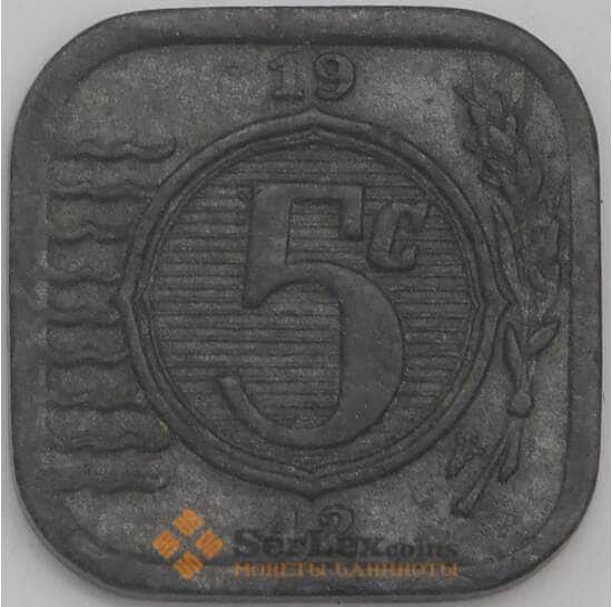 Нидерланды монета 5 центов 1942 КМ172 XF арт. 42924
