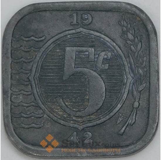 Нидерланды 5 центов 1942 КМ172 XF арт. 42924
