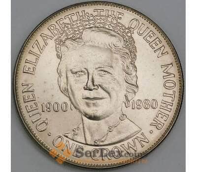 Монета Мэн остров 1 крона 1980 КМ68 BU Королева Мать арт. 38011
