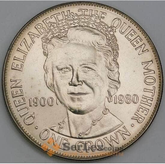 Мэн остров 1 крона 1980 КМ68 BU Королева Мать арт. 38011