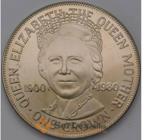 Мэн остров 1 крона 1980 КМ68 BU Королева Мать арт. 38011