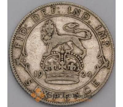 Великобритания монета 6 пенсов 1924 КМ815a VF арт. 44532