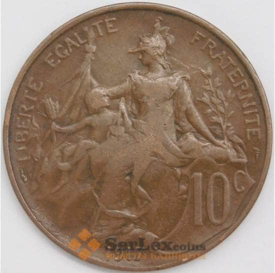 Франция монета 10 сантимов 1917 КМ843 VF арт. 43398