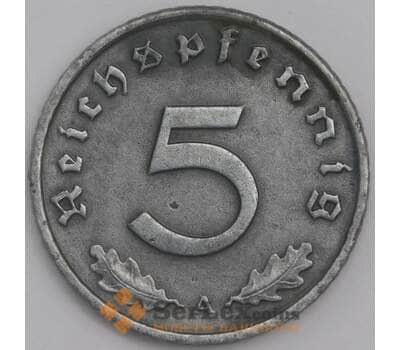Монета Германия 5 пфеннигов (рейхспфеннигов) 1940 A КМ100 XF (J05.19) арт. 16800