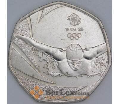 Монета Великобритания 50 пенсов 2016 UC132 XF Олимпийские игры арт. 13991