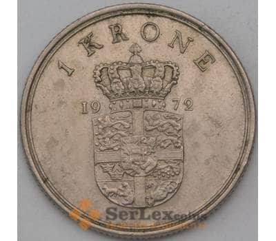 Монета Дания 1 крона 1972 КМ851 VF арт. 28322