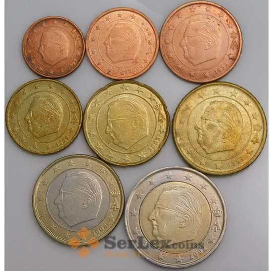 Бельгия набор Евро монет 1 цент - 2 евро 1999-2004 (8 шт) АU арт. 45968