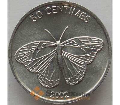 Монета Конго 50 сантимов 2002 КМ80 UNC (J05.19) арт. 15465