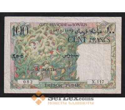 Французский берег Сомали Джибути 100 франков 1952 Р26 F арт. 55905