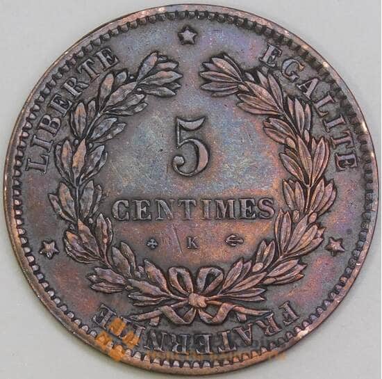 Франция 5 сантимов 1872 К КМ821 XF арт. 55051