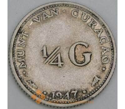 Кюрасао монета 1/4 гульдена 1947 КМ44 F арт. 46242