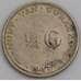 Кюрасао монета 1/4 гульдена 1947 КМ44 F арт. 46242