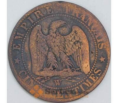 Франция 5 сантимов 1855 W КМ777 VG арт. 57010