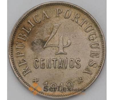 Монета Португалия 4 сентаво 1919 КМ566 VF арт. 22730