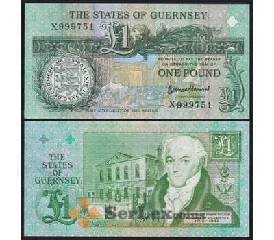 Гернси банкнота 1 фунт 2016 Р52 UNC арт. 43990