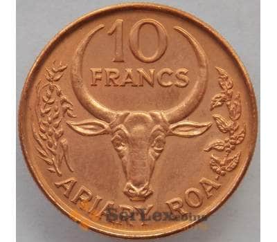 Монета Мадагаскар 10 франков 1991 КМ11a UNC (J05.19) арт. 15717