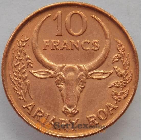 Мадагаскар 10 франков 1991 КМ11a UNC (J05.19) арт. 15717