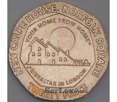 Гибралтар монета 20 пенсов 2018 КМ133 UNC арт. 43993