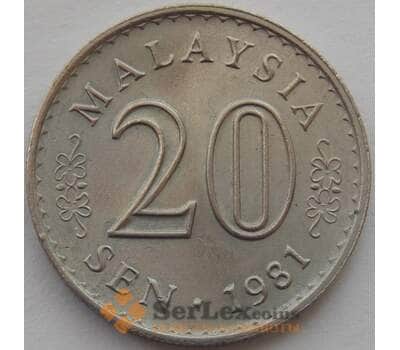 Монета Малайзия 20 сен 1981 UNC (J05.19) арт. 16682