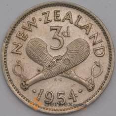 Новая Зеландия монета 3 пенса 1954 КМ25.1 AU арт. 43821
