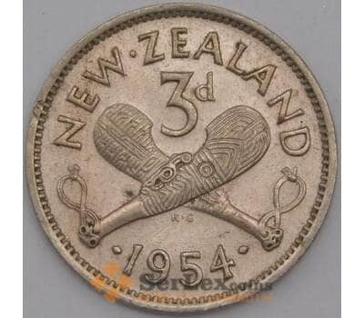 Новая Зеландия монета 3 пенса 1954 КМ25.1 AU арт. 43821