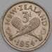 Новая Зеландия монета 3 пенса 1954 КМ25.1 AU арт. 43821