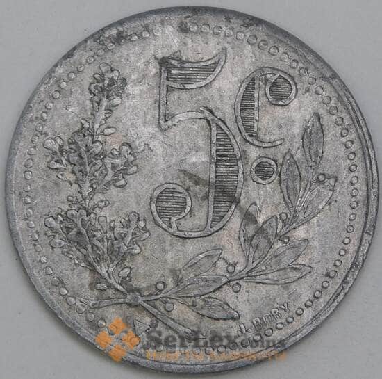 Алжир 5 сантимов 1919 TnA1 VF арт. 55140 Алжир 5 сантимов 1919 TnA1 VF арт. 55140