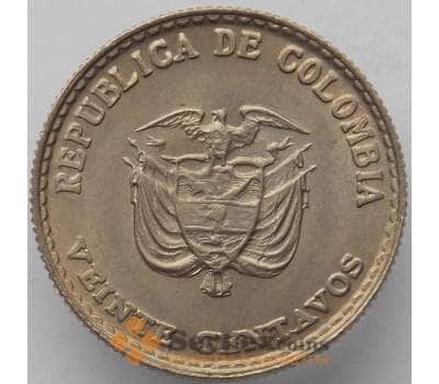 Монета Колумбия 20 cентаво 1965 КМ224 UNC Хорхе Эльсер Гайтан (J05.19) арт. 16894