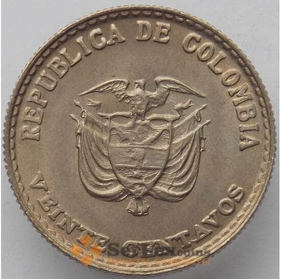 Колумбия 20 cентаво 1965 КМ224 UNC Хорхе Эльсер Гайтан (J05.19) арт. 16894