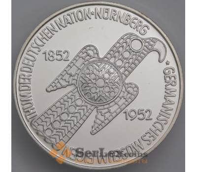 Германия жетон 5 марок Национальный Музей Нюрнберг 1852-1952  арт. 39960