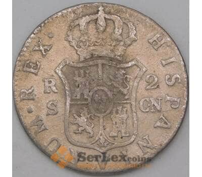 Монета Испания 2 реала 1799 КМ430 F Серебро арт. 28298