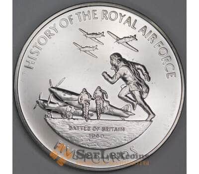 Гернси 5 фунтов 2008 КМ179 BU Битва за Британию микроцарапины  арт. 54896