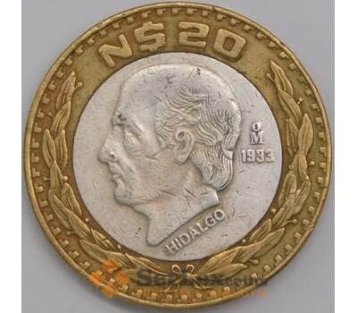 Мексика монета 20 песо 1993 КМ561 VF вставка серебро арт. 43343