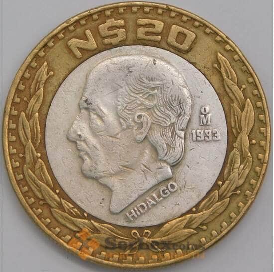 Мексика монета 20 песо 1993 КМ561 VF вставка серебро арт. 43343