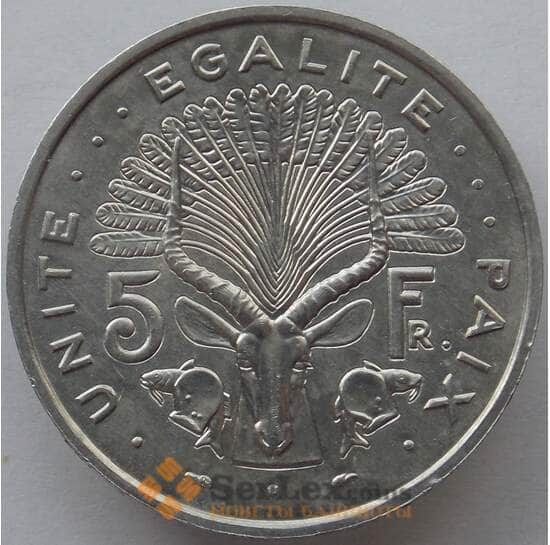 Джибути 5 франков 1991 КМ22 UNC (J05.19) арт. 15314