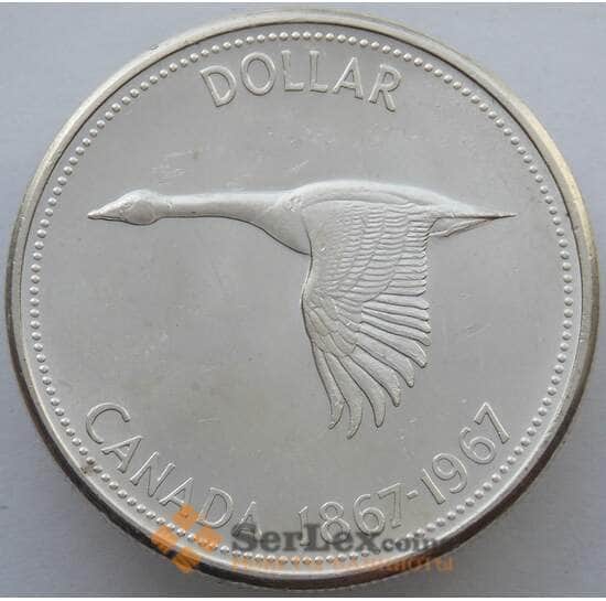 Канада 1 доллар 1967 КМ70 BU Серебро Гусь (J05.19)  арт. 14933