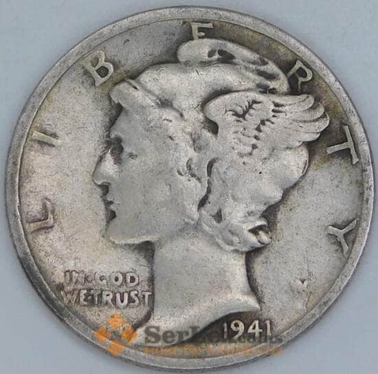 США дайм 10 центов 1941 КМ140 VF арт. 56848