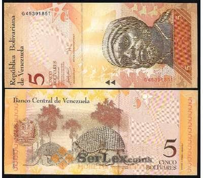 Банкнота Венесуэла 5 Боливар 2007-2017 Р89 UNC  арт. В00115
