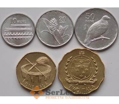 Монета Самоа Набор 10 сене - 2 тала 2011 UNC (5шт) арт. С01663