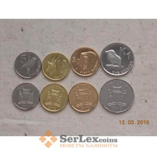 Замбия Набор 5 нгвее - 1 квача 2012 UNC Фауна (4шт) арт. С01670