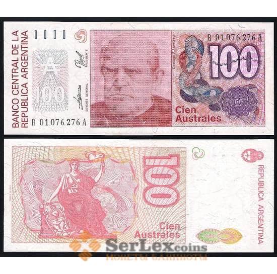 Аргентина банкнота 100 аустралей 1985-1990 P327 UNC арт. В00106