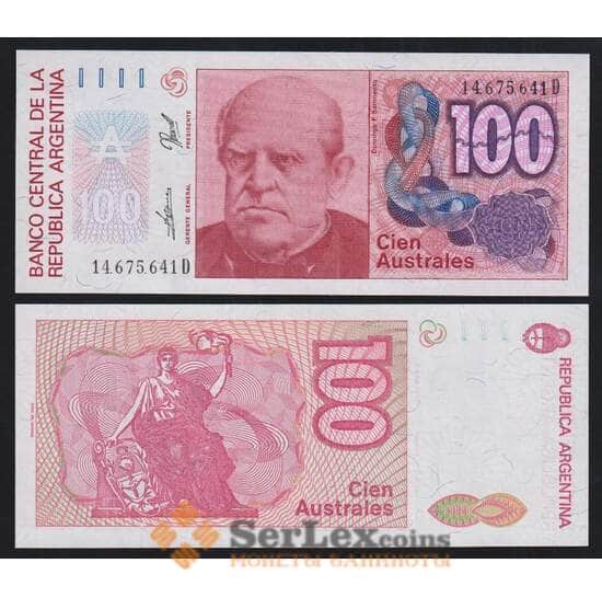 Аргентина 100 аустралей 1985-1990 P327 UNC арт. В00106
